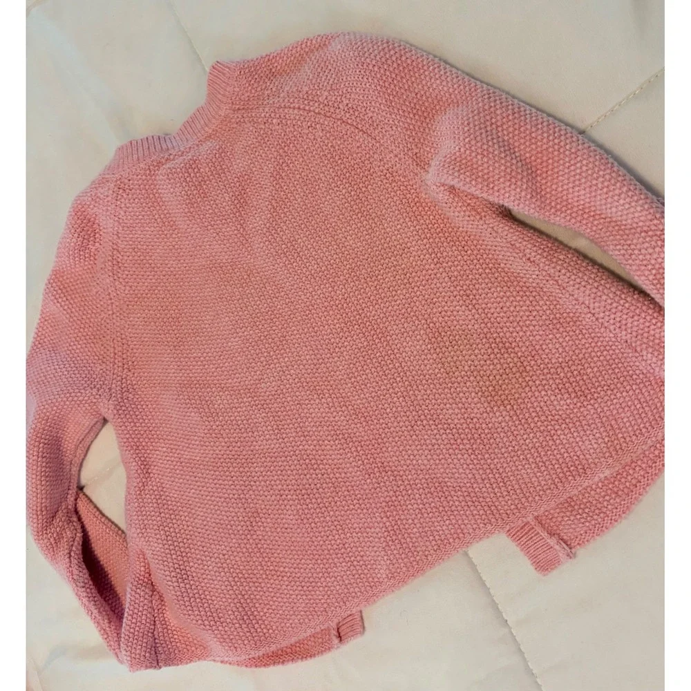 Baby Gap Pink Heart Pocket Knit Cardigan Sweater Girls 18-24 Months Toddler